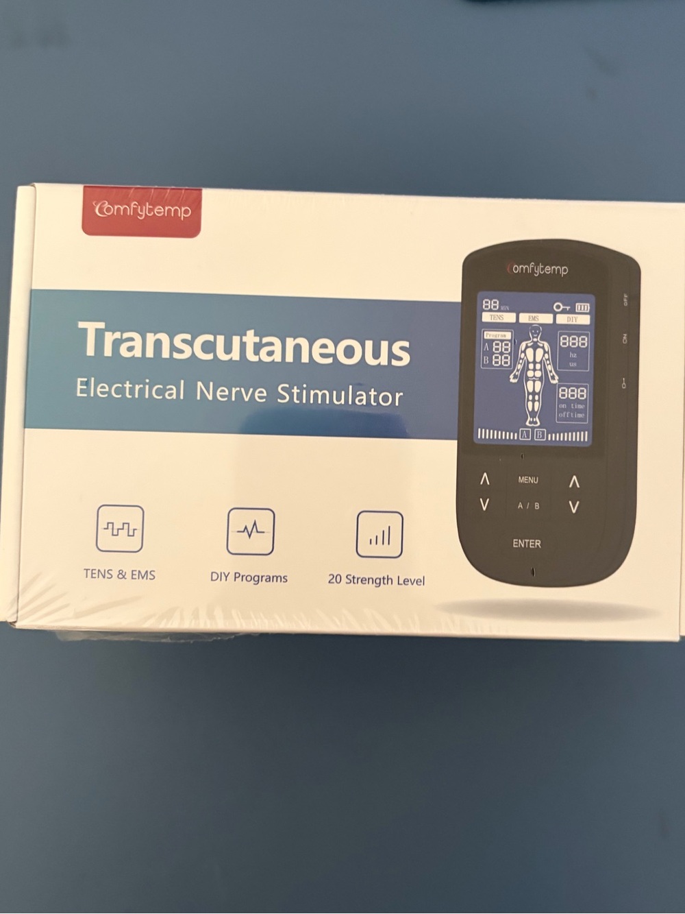 Transcutaneous Electrical Nerve Stimulator - omyftemp - White & Blue